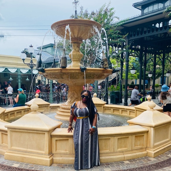 Brand New! Vibe Sportswear Blue and White Vertical Striped Maxi Dress Size 3X - Picture 7 of 12